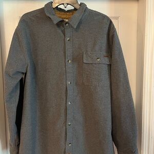 Legendary Whitetails Gray Long Sleeve Flannel Shirt Corduroy Accent Men’s XL